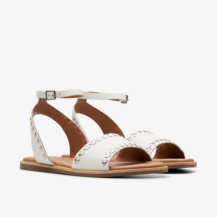 Clarks Flat Sandals Maritime May Off White Leather 8211 Women