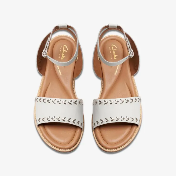 Clarks Flat Sandals Maritime May Off White Leather 8211 Women