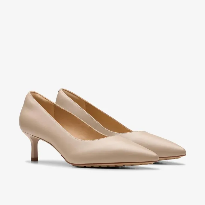 Clarks Heels Adela Court Sand Leather 8211 Women