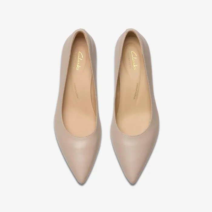 Clarks Heels Adela Court Sand Leather 8211 Women