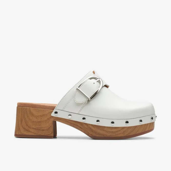 Clarks Heels Sivanne Sun White Leather 8211 Women