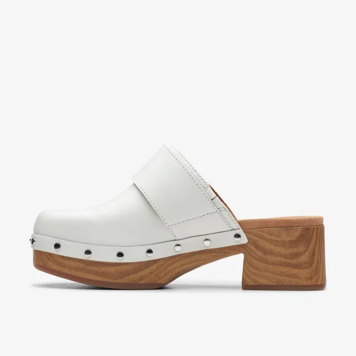 Clarks Heels Sivanne Sun White Leather 8211 Women