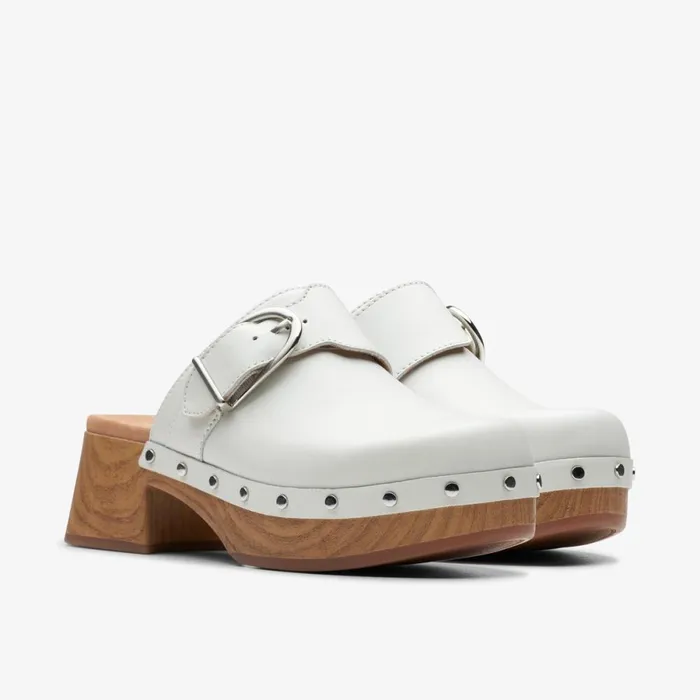 Clarks Heels Sivanne Sun White Leather 8211 Women