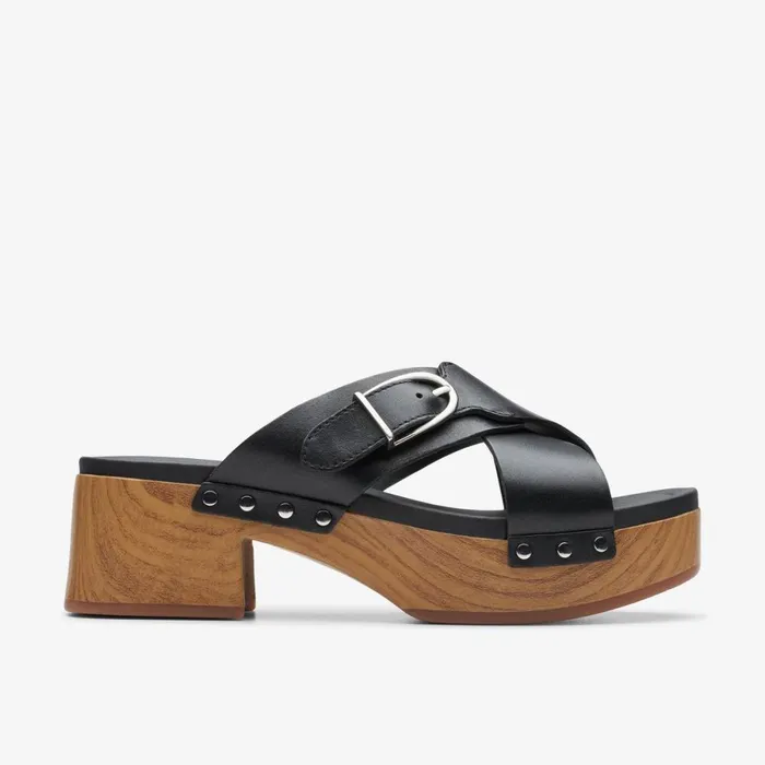 Clarks Heels Sivanne Walk Black Leather 8211 Women