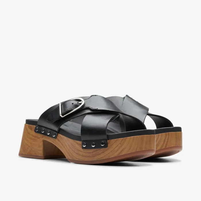 Clarks Heels Sivanne Walk Black Leather 8211 Women