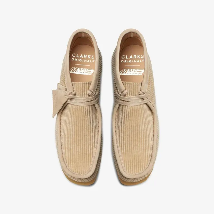 Clarks Lace Up Boots Wallabee Boot Sand Cord 8211 Women