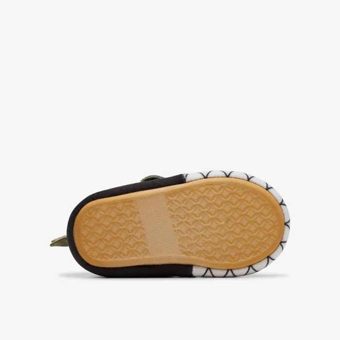 Clarks Slippers Fluffy Snug Toddler Khaki Combination 8211 Kids