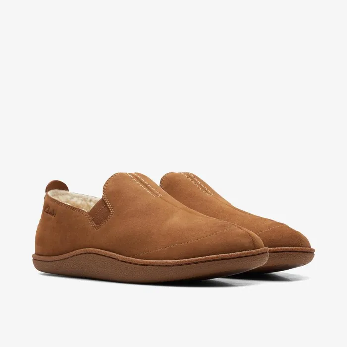 Clarks Slippers Home Mocc Slipper Tan Suede 8211 Men