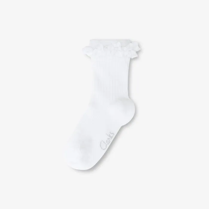 Clarks Socks and Tights Frill Socks 2 Pack Size 12535 White 8211 Kids