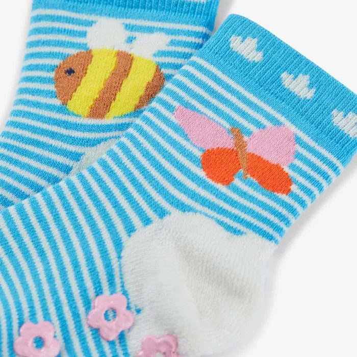 Clarks Socks and Tights Grippy Sock 2 Pack 612 Months Bumblebee Multicolour 8211 Kids