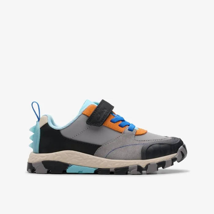Clarks Trainers Steggy 2 Stride Grey Combination 8211 Kids