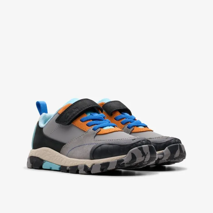 Clarks Trainers Steggy 2 Stride Grey Combination 8211 Kids