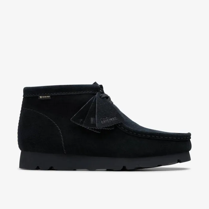 Clarks Waterproof Boots Wallabee Boot GoreTex Black Suede 8211 Men