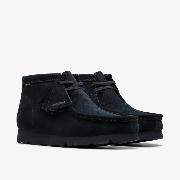 Clarks Waterproof Boots Wallabee Boot GoreTex Black Suede 8211 Men