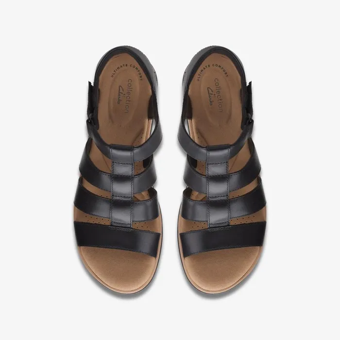Clarks Wide Fit Sandals Jillian Quartz Black Leather 8211 Women Clarks Wide Fit Sandals Jillian Quartz Black Leather 8211 Women
