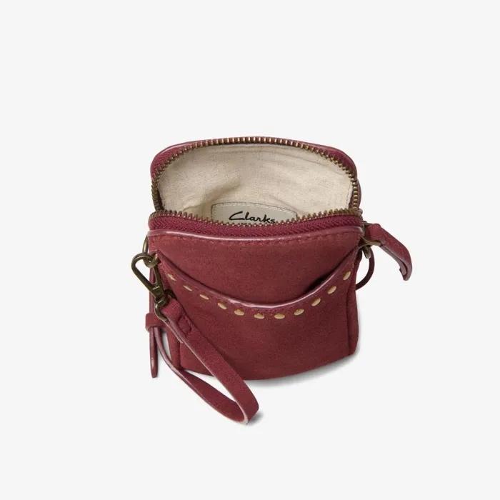 Clarks Women039s Bags Utility Phone Maroon Suede 8211 Women