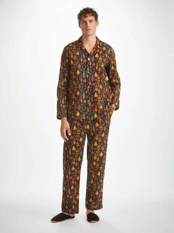 Classic Fit Pajamas Men Derek Rose Classic Fit Pajamas Ledbury 71 Cotton Batiste Navy