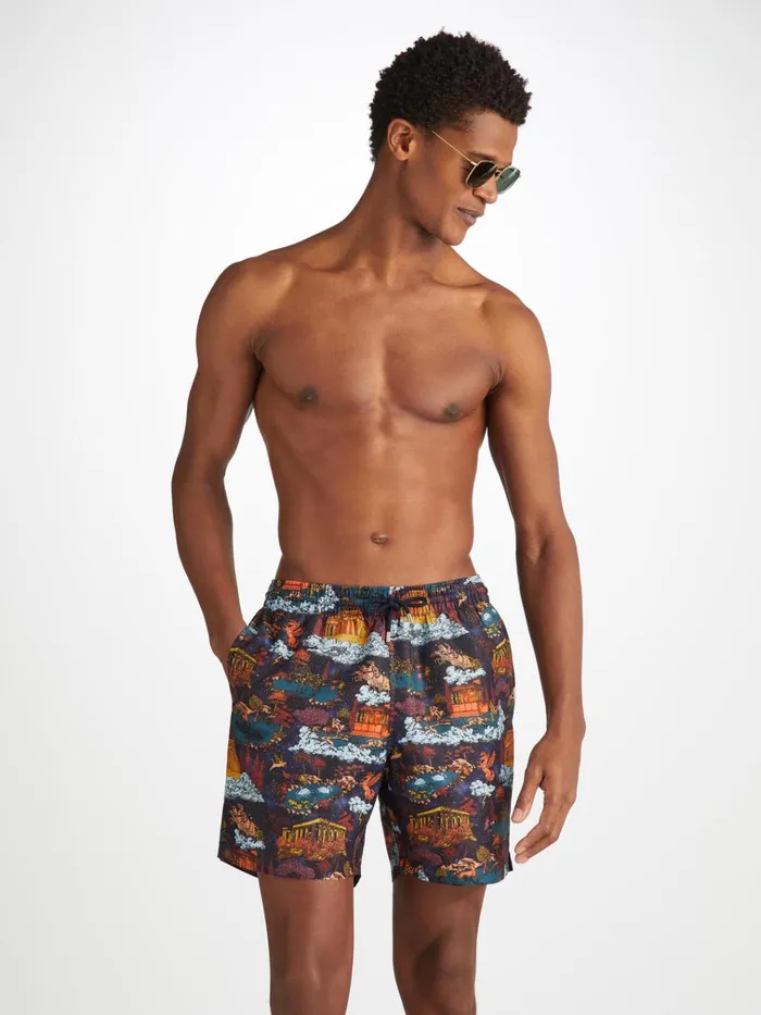 Classic Fit Swim Shorts Men Derek Rose Swim Shorts Maui 66 Multi