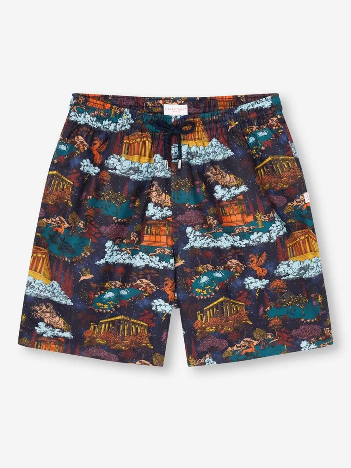 Classic Fit Swim Shorts Men Derek Rose Swim Shorts Maui 66 Multi