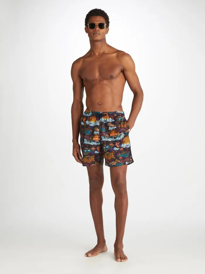 Classic Fit Swim Shorts Men Derek Rose Swim Shorts Maui 66 Multi