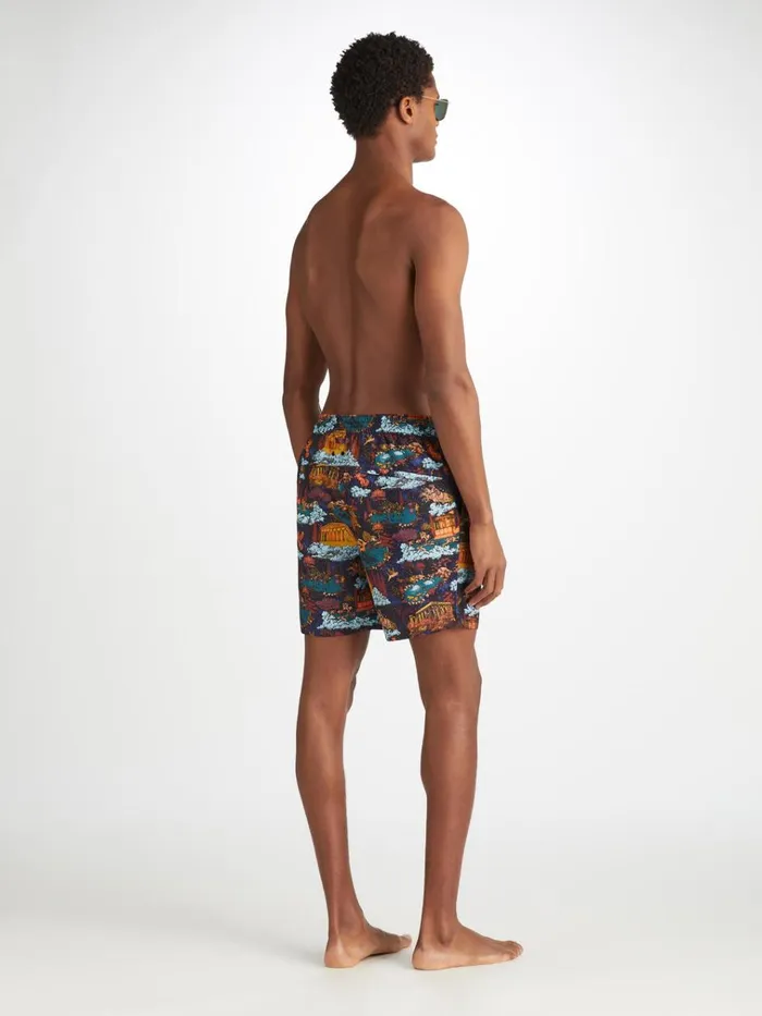 Classic Fit Swim Shorts Men Derek Rose Swim Shorts Maui 66 Multi
