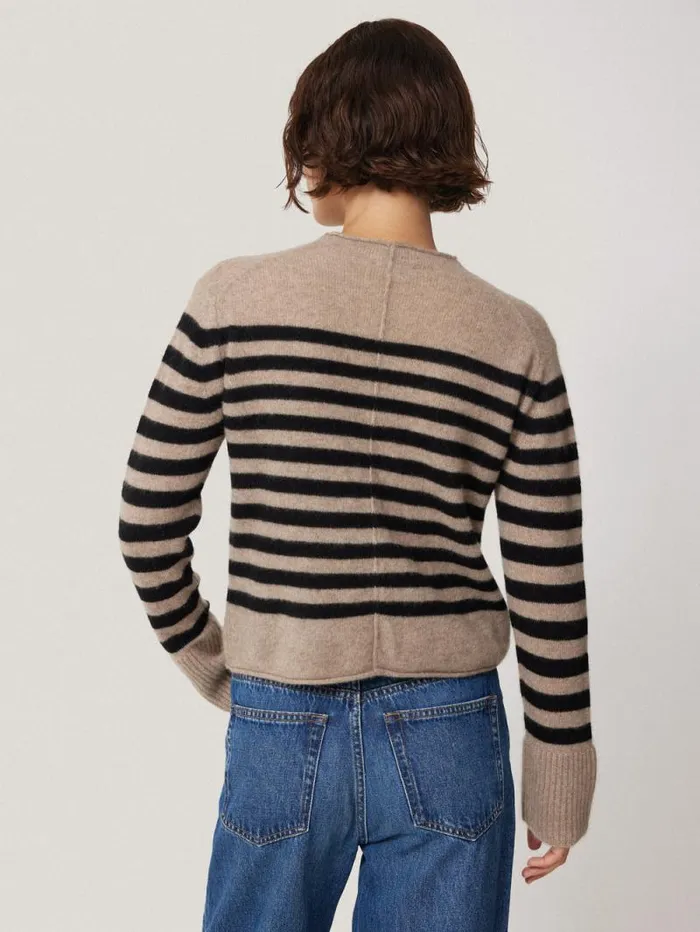 Cloud Cashmere Eldon Stripe Neutral Women Jigsaw Knitwear and Cashmere