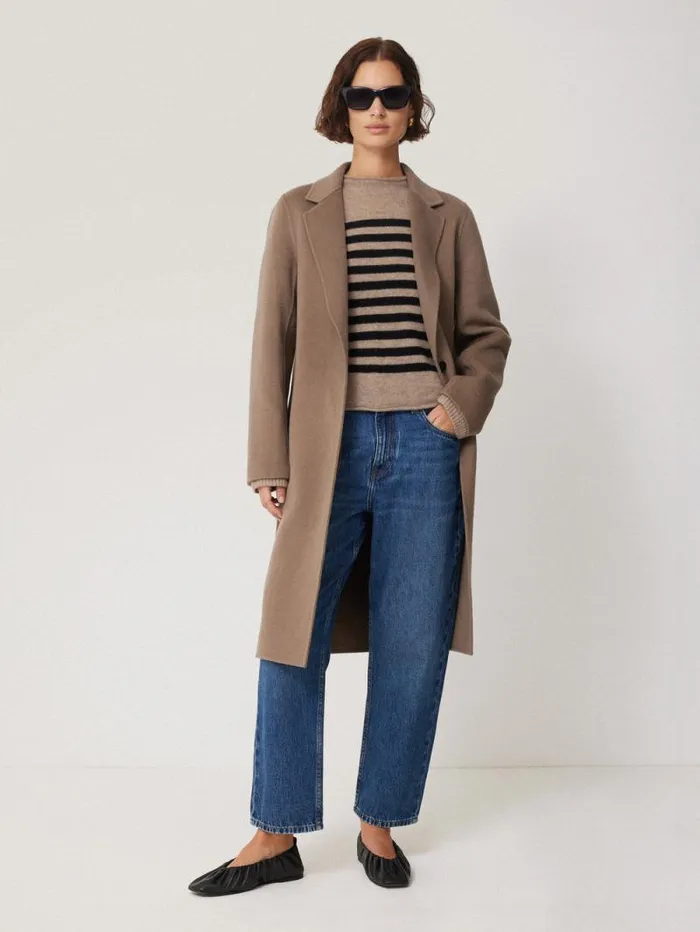 Cloud Cashmere Eldon Stripe Neutral Women Jigsaw Knitwear and Cashmere