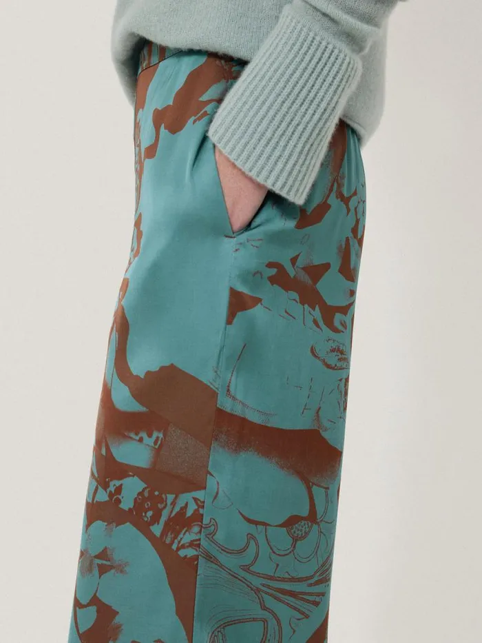 Collage Stitch Detail Trouser Blue Women Jigsaw Coords