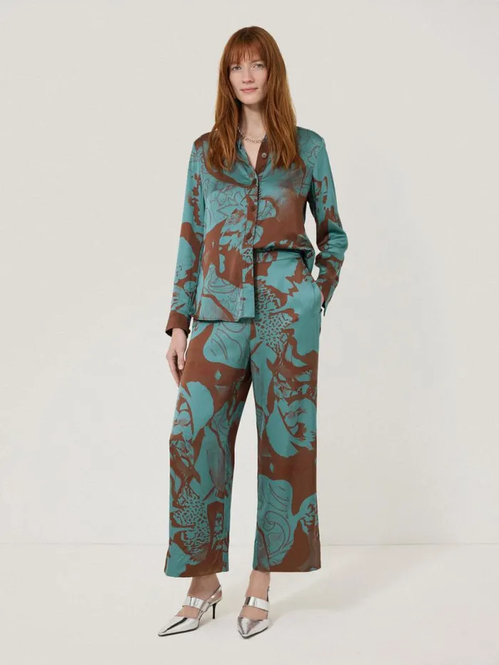 Collage Stitch Detail Trouser Blue Women Jigsaw Coords
