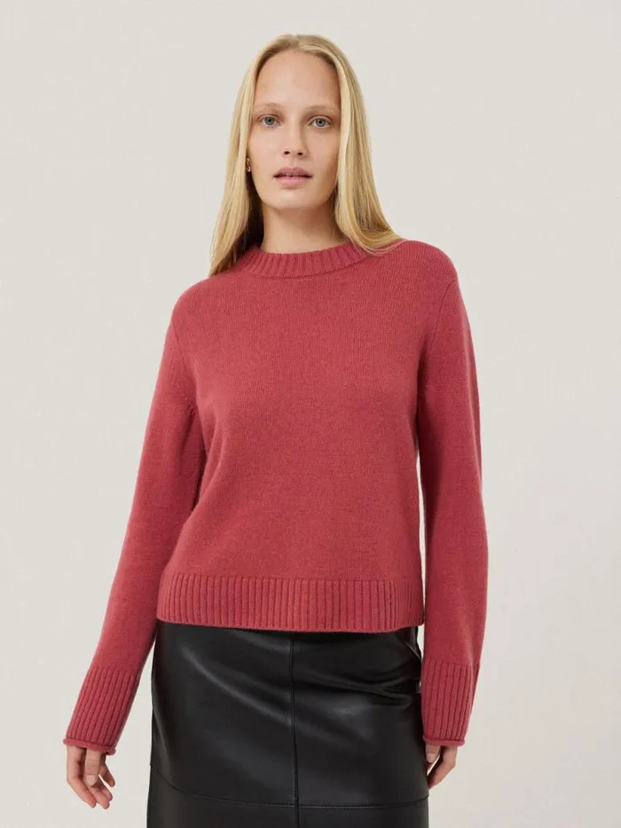 Compact Wool Cashmere Blend Jumper Deep Rose Women Jigsaw Knitwear and Cashmere