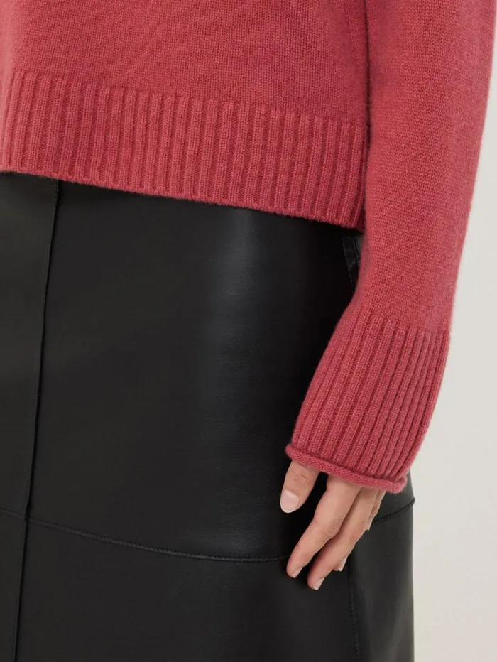Compact Wool Cashmere Blend Jumper Deep Rose Women Jigsaw Knitwear and Cashmere