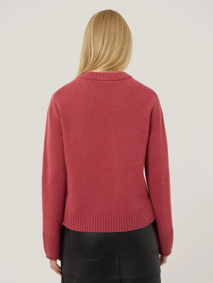 Compact Wool Cashmere Blend Jumper Deep Rose Women Jigsaw Knitwear and Cashmere