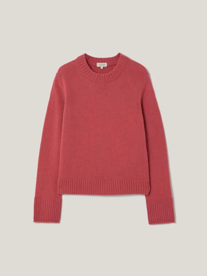 Compact Wool Cashmere Blend Jumper Deep Rose Women Jigsaw Knitwear and Cashmere
