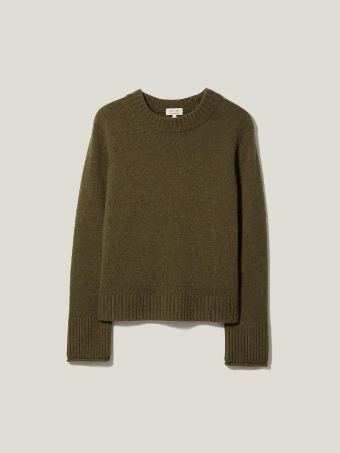 Compact Wool Cashmere Blend Jumper Khaki Women Jigsaw Knitwear and Cashmere
