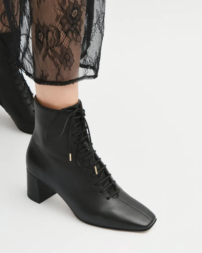 Cora mid ankle boots black leather ANKLE BOOTS jomercer Women Cora mid ankle boots black leather ANKLE BOOTS jomercer Women