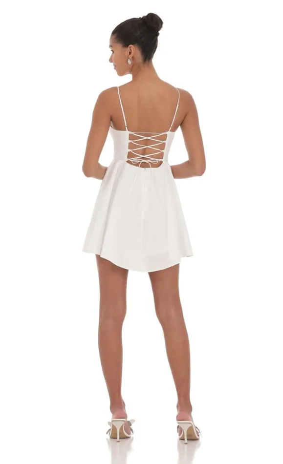 Corset Fit And Flare Dress White Women LUCY IN THE SKY Mini Dresses Corset Fit And Flare Dress White Women LUCY IN THE SKY Mini Dresses