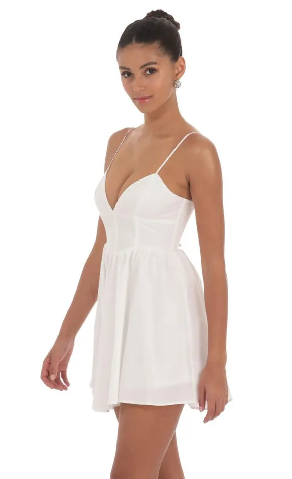 Corset Fit And Flare Dress White Women LUCY IN THE SKY Mini Dresses Corset Fit And Flare Dress White Women LUCY IN THE SKY Mini Dresses