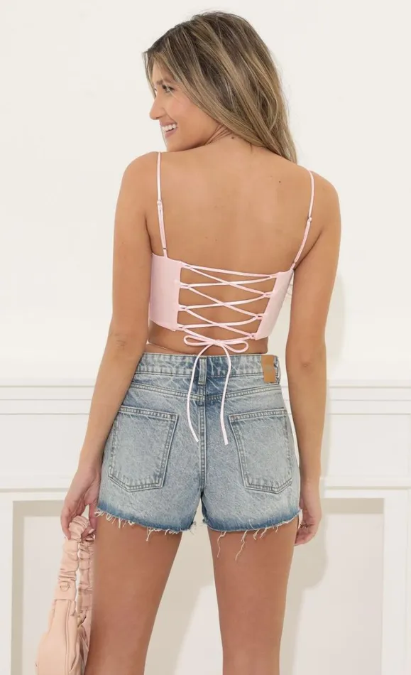 Corset Top Pink Women LUCY IN THE SKY Tops Corset Top Pink Women LUCY IN THE SKY Tops