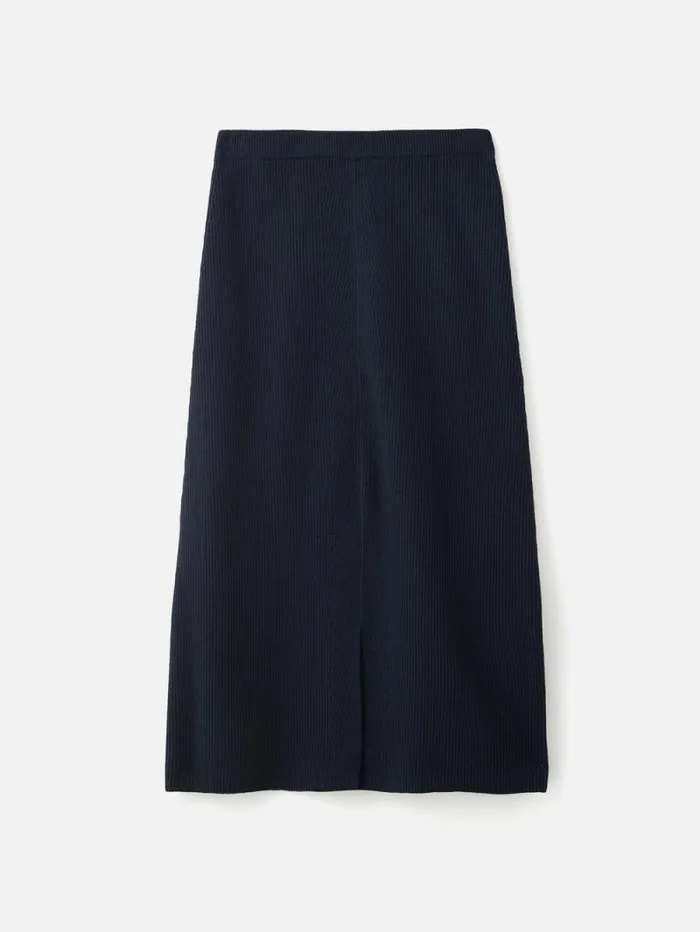Cotton Blend Knitted Skirt Navy Women Jigsaw Knitwear and Cashmere