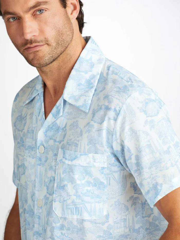 Cotton Pajamas Men Derek Rose Short Pajamas Ledbury 77 Cotton Batiste White