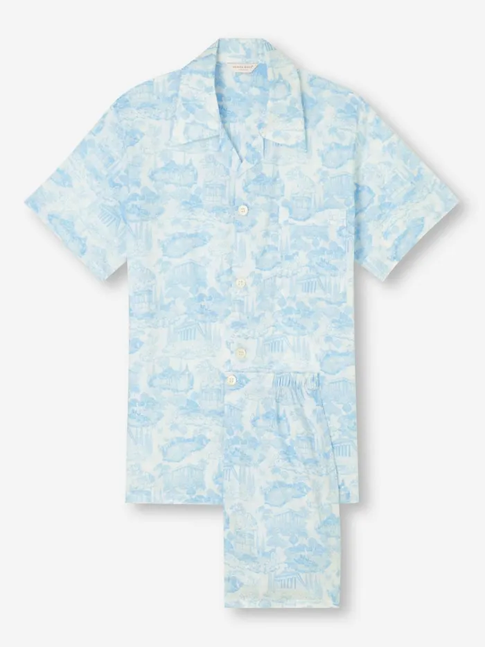 Cotton Pajamas Men Derek Rose Short Pajamas Ledbury 77 Cotton Batiste White