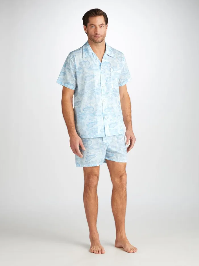 Cotton Pajamas Men Derek Rose Short Pajamas Ledbury 77 Cotton Batiste White