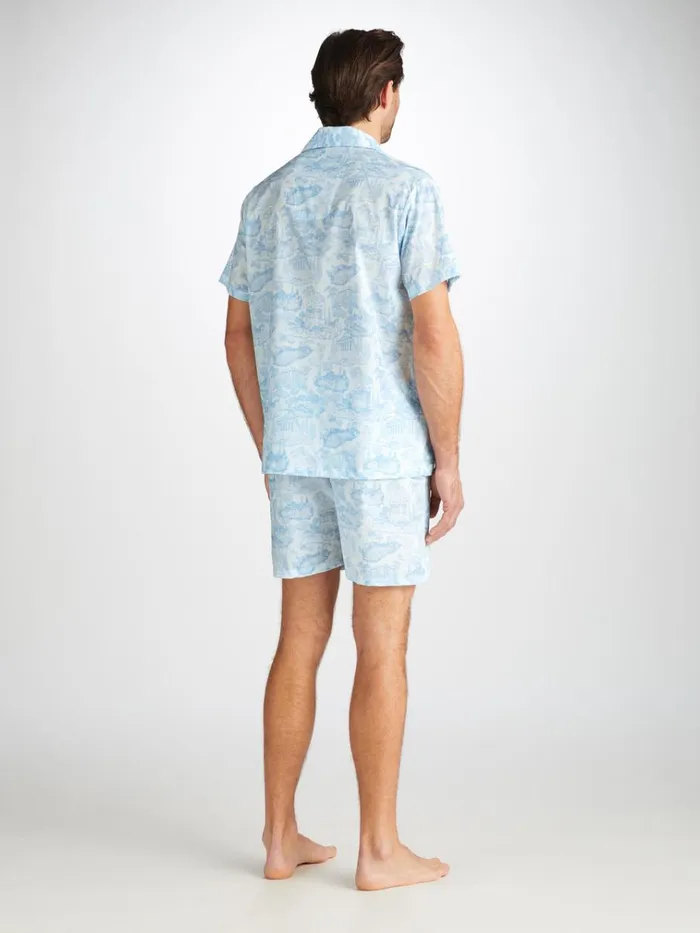 Cotton Pajamas Men Derek Rose Short Pajamas Ledbury 77 Cotton Batiste White