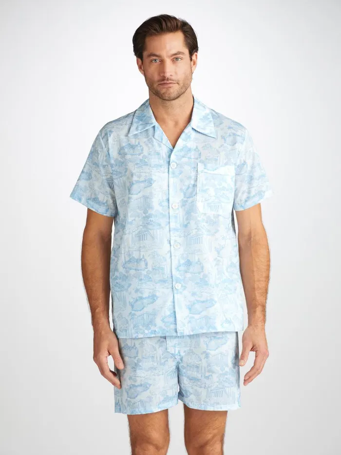 Cotton Pajamas Men Derek Rose Short Pajamas Ledbury 77 Cotton Batiste White