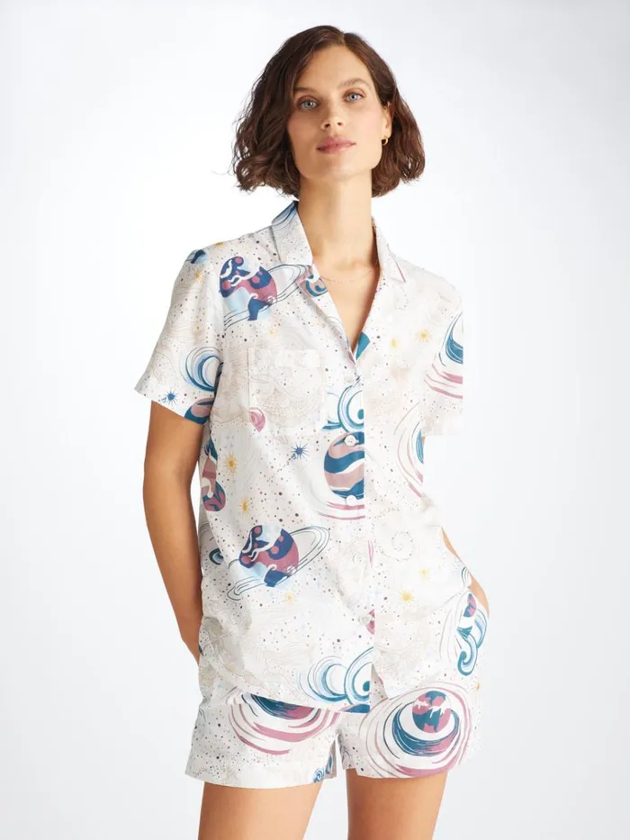 Cotton Pajamas Women Derek Rose Short Pajamas Ledbury 76 Cotton Batiste White
