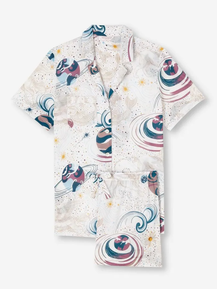 Cotton Pajamas Women Derek Rose Short Pajamas Ledbury 76 Cotton Batiste White