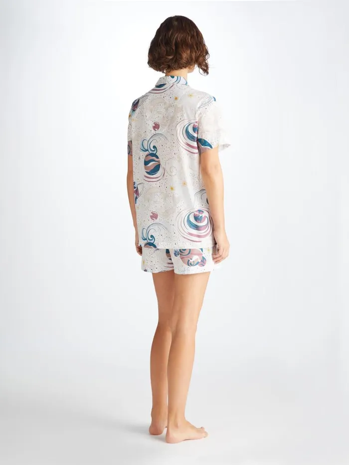 Cotton Pajamas Women Derek Rose Short Pajamas Ledbury 76 Cotton Batiste White