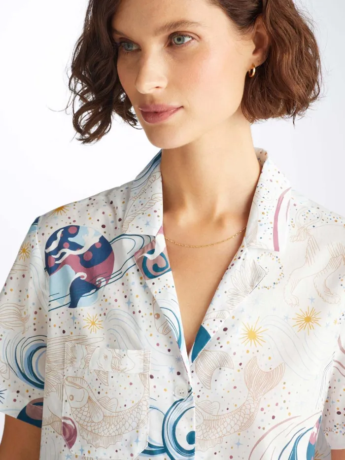 Cotton Pajamas Women Derek Rose Short Pajamas Ledbury 76 Cotton Batiste White