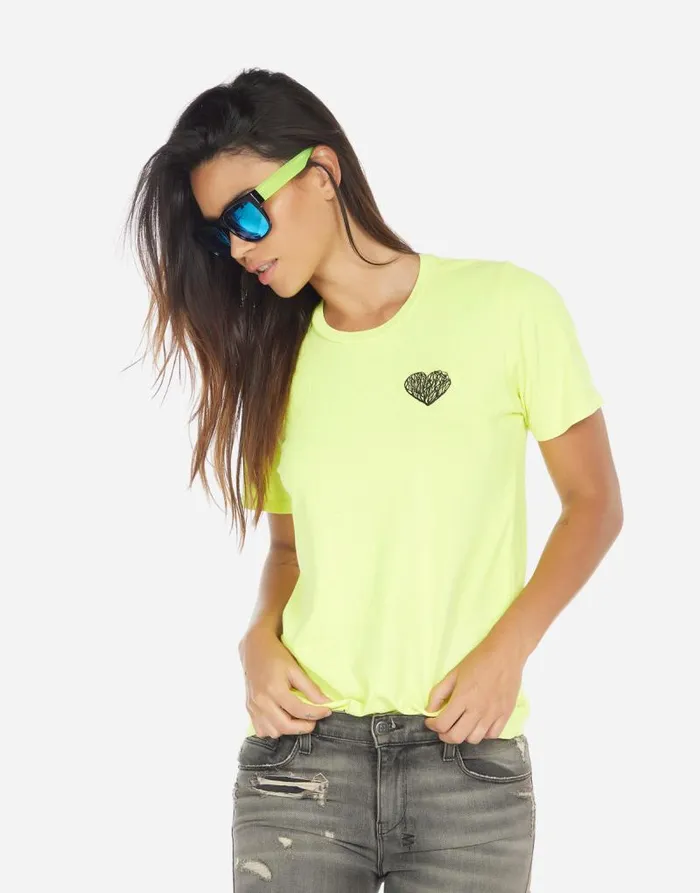 Croft Positive Happyface Neon Citrus Women Lauren Moshi Short Sleeve