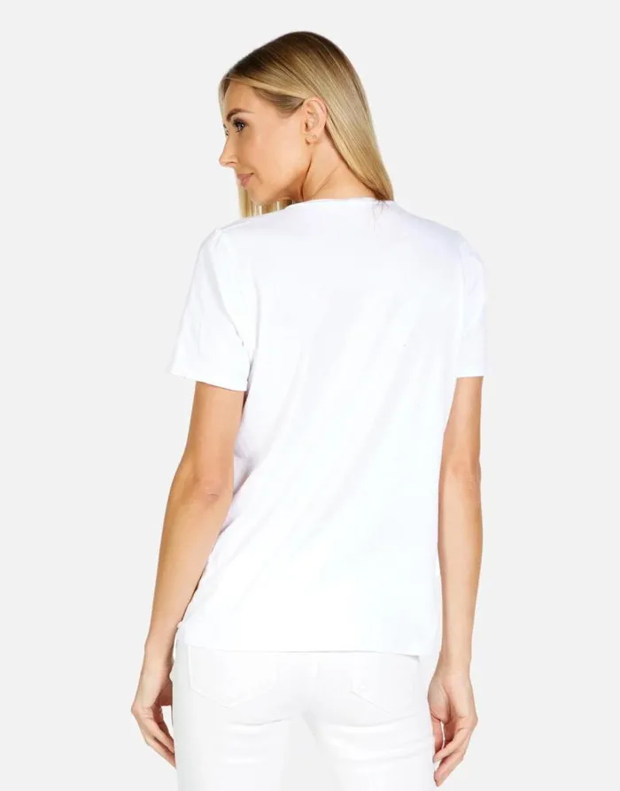 Croft X Retro Peace Face White Women Lauren Moshi Short Sleeve